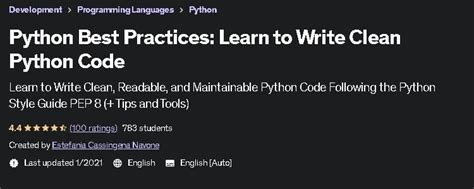 Udemy Python Best Practices Learn To Write Clean Python Code