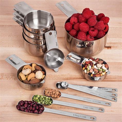 Stainless Steel Measuring Cups And Spoons Set 11pcs Hudson Essentials