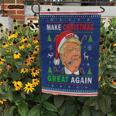 Funny Trump 2024 Make Christmas Again Ugly Garden Flag House Flag