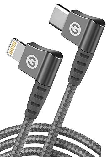 Galvanox Right Angle Lightning To USB C Cable Apple MFi Certified