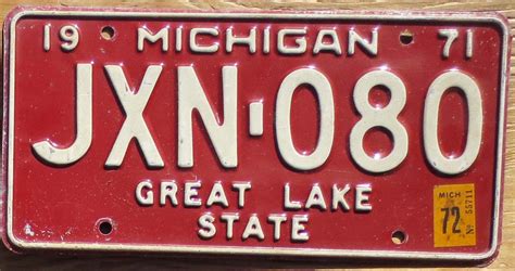 1972 Michigan Vg Automobile License Plate Store Collectible License