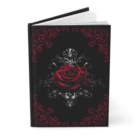 Red Rose Hardcover Gothic Journal Dark Victorian Floral Goth Notebook