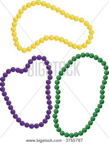 Mardi Gras Beads Vector & Photo (Free Trial) | Bigstock