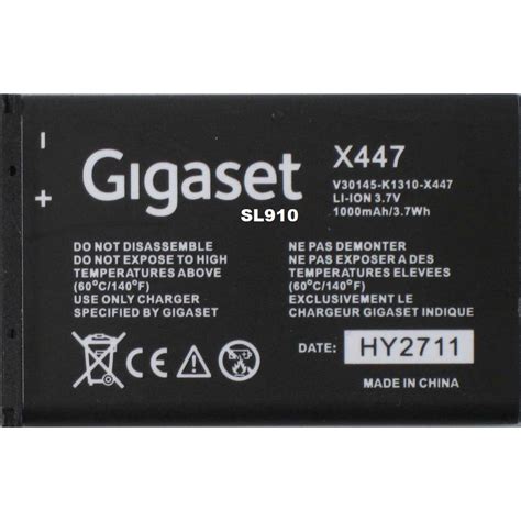 Siemens Gigaset SL910A SL910H Battery Pack PHONE SYSTEM