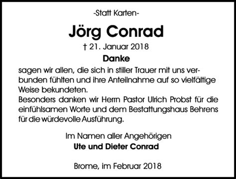 Traueranzeigen Von J Rg Conrad Trauer Anzeigen De