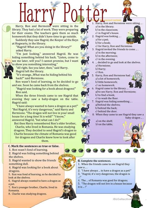 Harry Potter Printable Worksheets Free Harry Potter Printabl