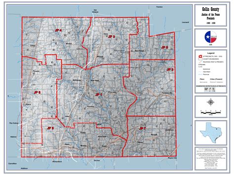 Detailed Map Of Collin County In Texas Usa Royalty Free Cliparts