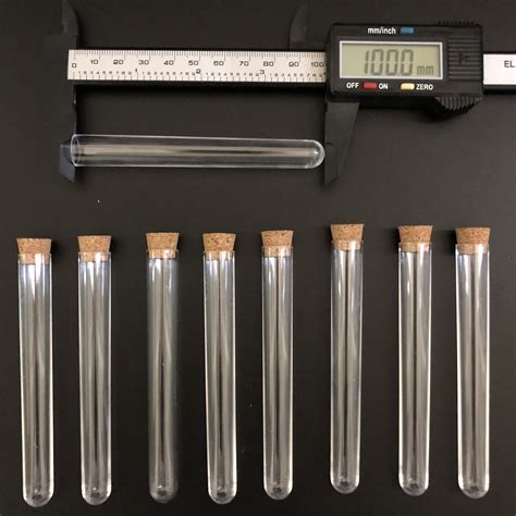 Pcs X Mm Clear Plastic Test Tubes With Corks Plastic Laboratory