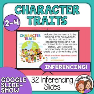 Character Traits Slideshow Practice Inference No Prep Google Slides