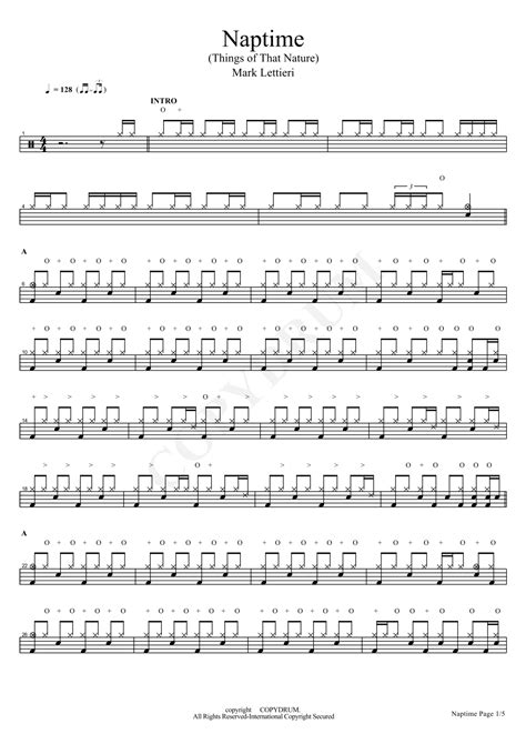 Naptime (arr. COPYDRUM) Sheet Music | Mark Lettieri | Drums