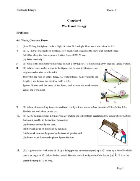 Work And Energy Physics Practice