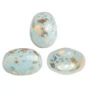 Perles En Verre Samos Par Puca X Mm Opaque Light Aqua Gold Splash X G