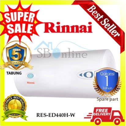 Jual Water Heater Listrik Rinnai Liter Horizontal Res Ed H W