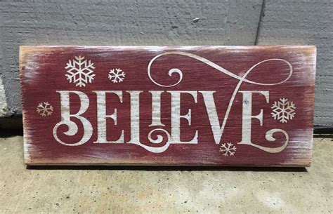 Believe Sign Christmas Sign Snowflake Sign Believe In The Magic Of