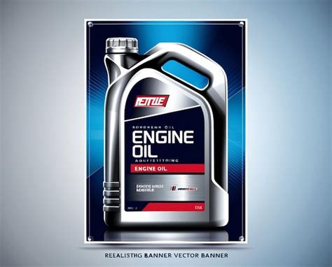 Engine Oil Advertising Poster Realistic Vector Illustration With