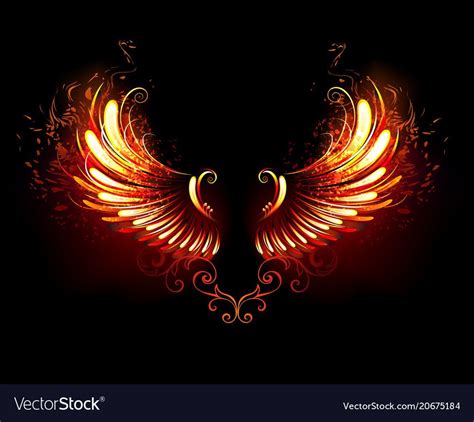 Fire Wings Vector Image On Vectorstock In 2024 Wings Wallpaper Wings