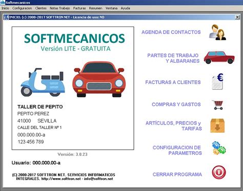 Programa para mecánicos sencillo y gratis Softmecanicos