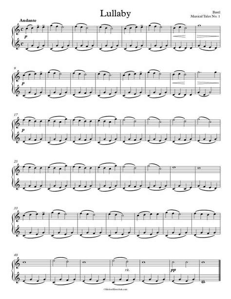 Free Piano Sheet Music Musical Tales Lullaby No 1 Bastl