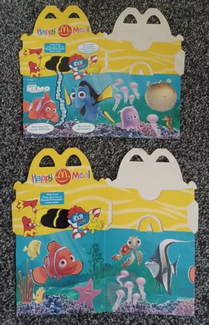 Finding Nemo Mcdonald S Happy Meal 2 Boxes Disney Pixar 2003 Vintage Dory Squirt £14 99