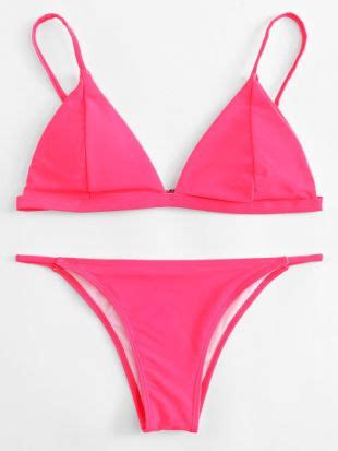 Shein Ensemble de bikini à bretelle réglable Rose