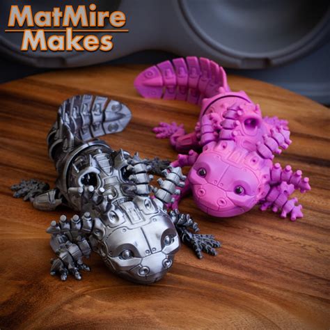 3D Printable RoboLotl Robot Axolotl Print In Place Body Snap Fit