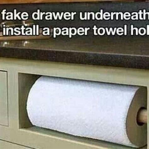 Remove The Fake Drawer Underneath The Sink And Install A Paper Towel