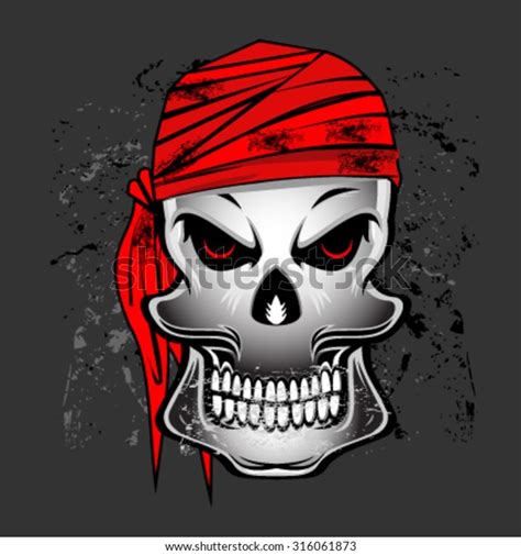 Illustration Skull Bandana Stock Vector Royalty Free 316061873