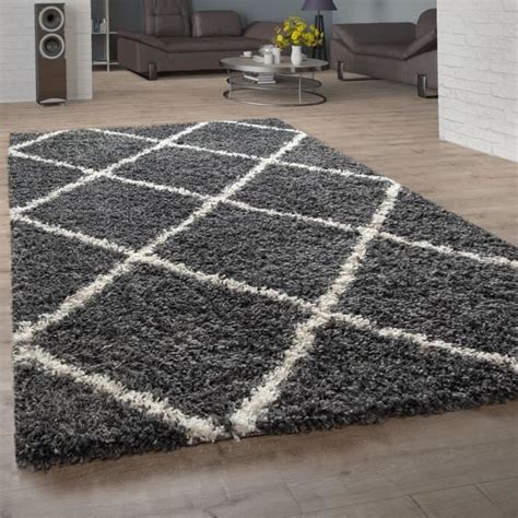 Tapis Poils Longs Shaggy Pour Salon Design Scandinave Et Losanges