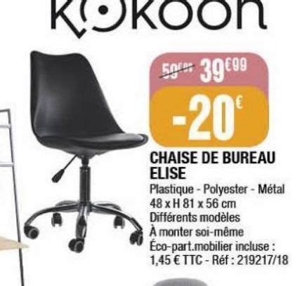 Promo Chaise De Bureau Elise Chez La Foir Fouille