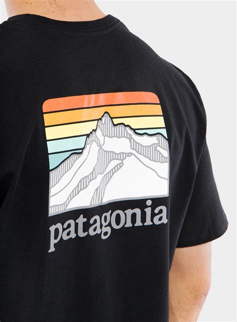 Koszulka Patagonia Line Logo Ridge Pocket Responsibili Tee Black