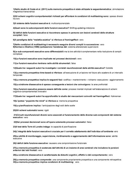 Test Modulo Risposte Giuste Esercitazione Fine Modulo Nello