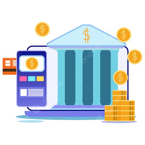 Internet Banking Clipart Transparent Background Flat Style