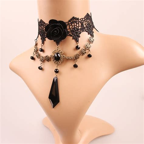 12 Pieceslot Big Rose Flower Necklaces Clavicle Links Chain Chokers