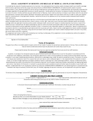 Fillable Online LEGAL ASSIGNMENT OF BENEFITS AND RELEASE OF MEDICAL AND