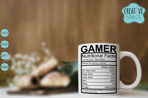 Gamer Nutritional Facts Graphic by creativespace · Creative Fabrica