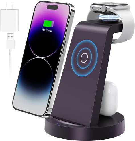 Wireless Mag Safe Charging Station Cyfibyno 3 In 1 Wireless Charger For Iphone 15 14