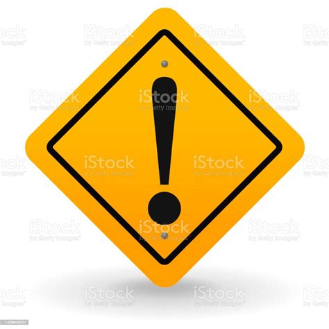 Exclamation Mark Warning Road Sign Icon Vector Stock Illustration Download Image Now Sign