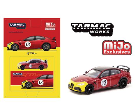 Tarmac Works 1 64 Alfa Romeo Giulia GTAm Red Yellow Global64 MiJo