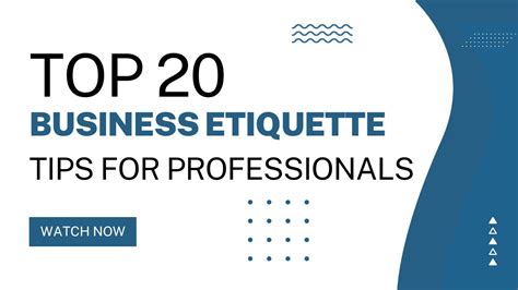 Top 20 Business Etiquette Tips For Professionals YouTube