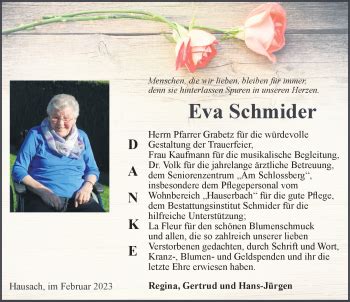 Traueranzeigen von Eva Schmider Schwarzwälder Bote Trauer