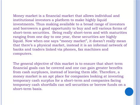 Advantages and disadvantages of money market instrument | PPT