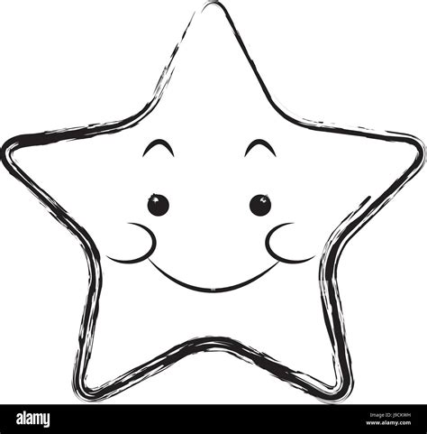 Happy Face Star Clipart Black And White