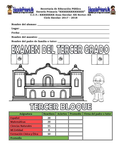 Examen Tercer Grado Bloque I Ciclo Escolar Ciclo Escolar The Best