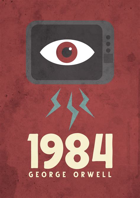 An Old Movie Poster With The Words George Orwell And Eyeball On It