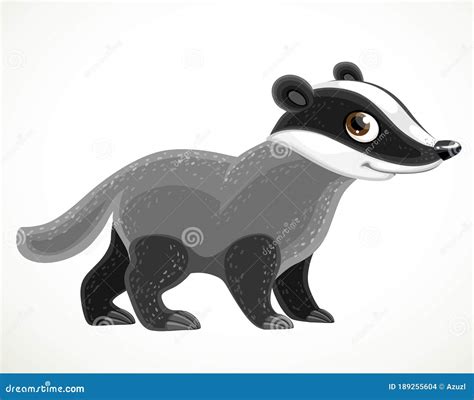 Cute Cartoon Badger Isolated On A White Background Stock Vector