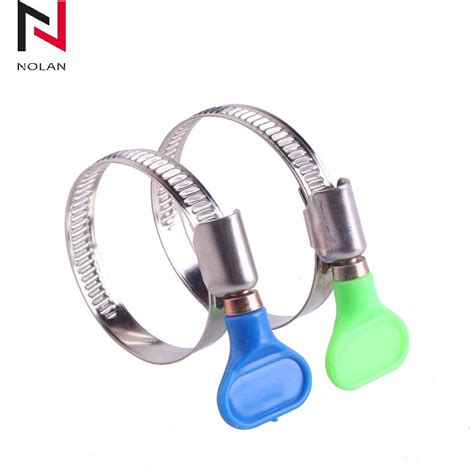 Stainless Steel German Type Hose Clamp With Plastic Handle Thumb Screw