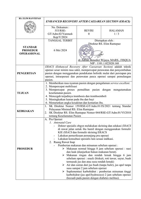 Standar Operasional Prosedur Rumah Sakit Pdf