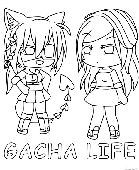 Coloriage Gacha Life Et Son Ami Jecolorie