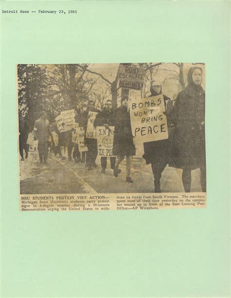 On The Banks Of The Red Cedar Msu Students Protest Vietnam War