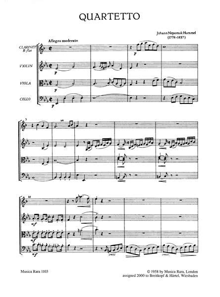 Johann Nepomuk Hummel Chamber Ensemble Sheet Music